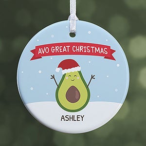 Avocado Christmas Personalized Ornament- 2.85" Glossy - 1 Sided-28459-1S