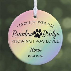 Rainbow Bridge Pet Memorial Personalized Ornament - 1 Sided Glossy