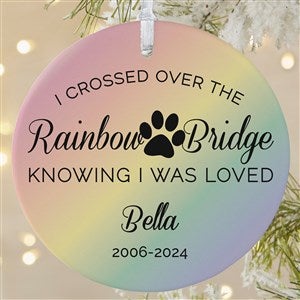 Rainbow Bridge Pet Memorial Personalized Ornament - 1 Sided Matte