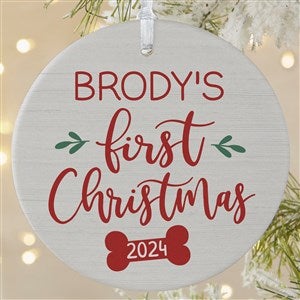 Dog's 1st Christmas Personalized Ornament - 1 Sided Matte
