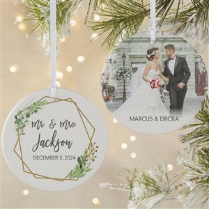 Geo Prism Wedding Personalized Ornament - 2 Sided Matte