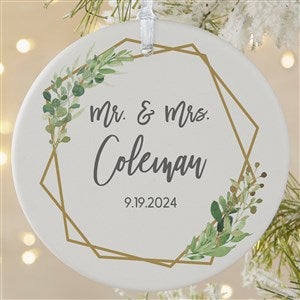 Geo Prism Wedding Personalized Ornament - 1 Sided Matte