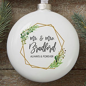 Geo Prism Wedding Personalized Ornament - 1 Sided 3D Disc