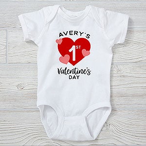First Valentine's Day Personalized Baby Bodysuit