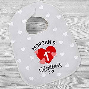 First Valentine's Day Personalized Baby Bib