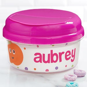 Halloween Character Personalized Toddler 12oz Snack Cup - Pink