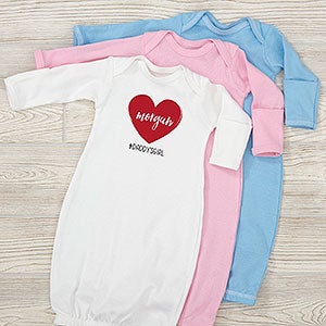 Scripty Heart Personalized Valentine's Day Baby Gown
