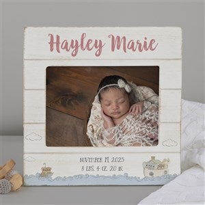 Precious Moments Noah's Ark Baby Girl Shiplap Frame 5x7 Horizontal