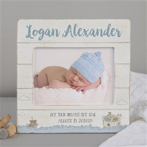 Precious Moments Noah's Ark Personalized Baby Boy Shiplap Frame 5x7 Horizontal