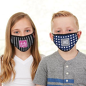 Pattern Play Monogram Personalized Kids Face Mask