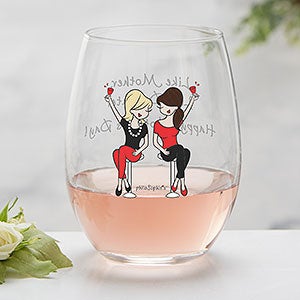 Personalized best friend wine glasses Clearance