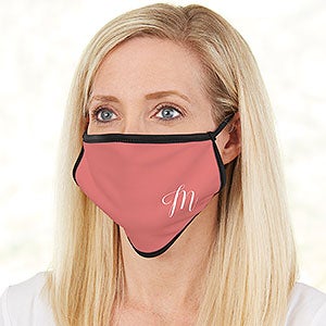 Ladies Solid Monogram Personalized Adult Face Mask