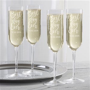 Luigi Bormioli® Wedding Personalized Modern Champagne Flute Set