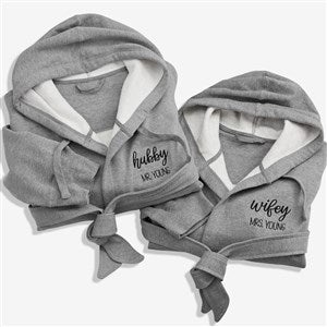 Wifey & Hubby Personalized Sweatshirt Robe - 28708