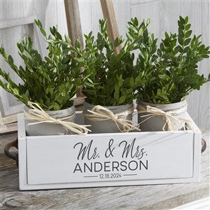 Stamped Elegance Personalized Wedding Decorative Wood Entry Table Box
