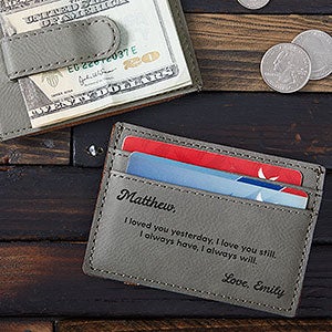 Message for Groom Personalized Money Clip Wallet