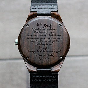 To My Dad Engraved Sandalwood Watch Gift From Daughter
