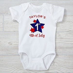 First 4th of July Personalized Baby Bodysuit