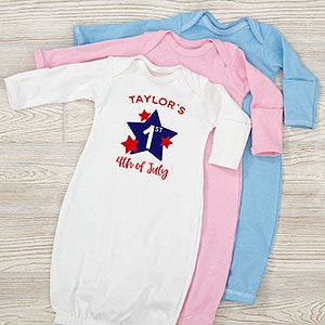 First 4th of July Personalized Baby Gown