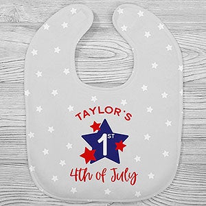 First 4th of July Personalized Baby Bib