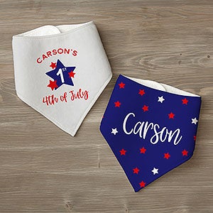 First 4th of July Personalized Bandana Bibs