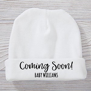 Coming Soon Personalized Baby Hats