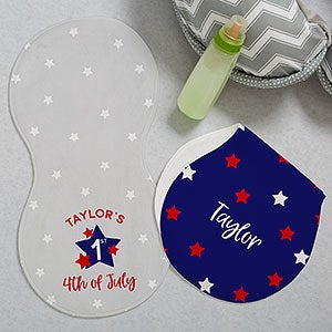 First 4th of July Personalized Burp Cloths