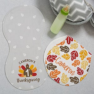 First Thanksgiving Personalized Burp Cloths