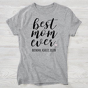 Best Mom Ever Personalized Hanes Ladies Fitted Tee