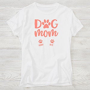 Dog Mom Personalized Hanes Ladies Fitted Tee
