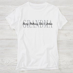 Grandma Personalized Hanes Ladies Fitted Tee