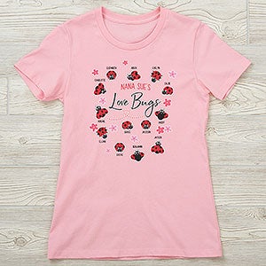Grandma's Love Bugs Personalized Next Level Ladies Fitted Tee