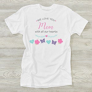 Mom Has All Our Hearts Personalized Hanes Ladies T-Shirt