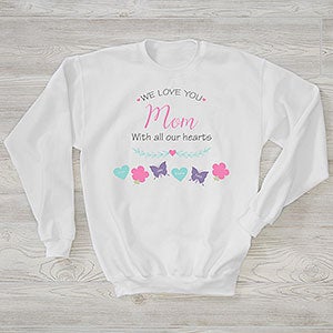 Mom Has All Our Hearts Personalized Hanes Adult Crewneck Sweatshirt