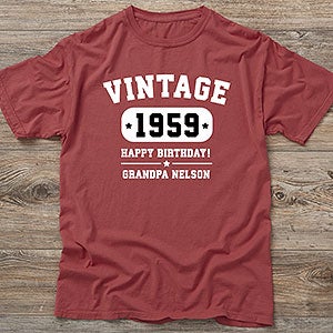 Vintage Birthday Personalized Hanes ComfortWash Adult T-Shirt
