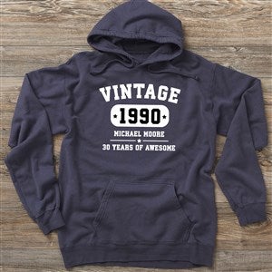 Vintage Birthday Personalized Hanes Adult ComfortWash Hoodie