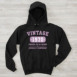 Vintage Birthday Personalized Hanes Adult Hooded Sweatshirt