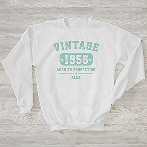 Vintage Birthday Personalized Hanes Adult Crewneck Sweatshirt