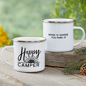 Sunset Happy Camper Personalized Camping Mug - Small