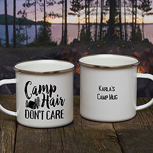 Camp Hair Don't Care Personalized Camping Mug - Small