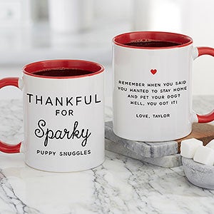 Thankful For Personalized Coffee Mug 11 oz Red