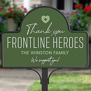 Thank You Frontline Heroes Personalized Magnetic Garden Sign