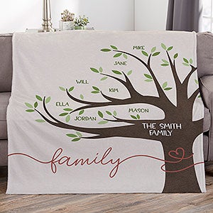Our Family Tree Personalized 50x60 Plush Fleece Blanket - #28986-F