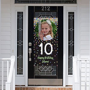 Confetti Birthday Personalized Photo Door Banner - 28994