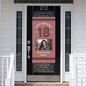 Modern Birthday Personalized Photo Door Banner