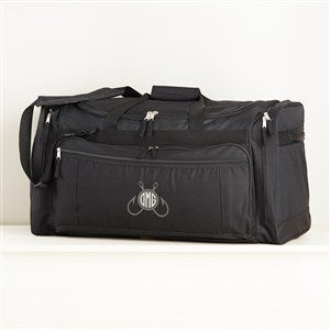 Fishing Monogram Embroidered Duffel Bag - Black