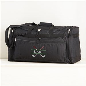 Crossed Clubs Embroidered Duffel Bag - Black