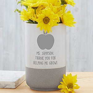 Choose Your Icon Personalized Teacher Cement Vase