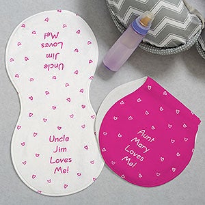 Somebody Loves Me Personalized Burp Cloths