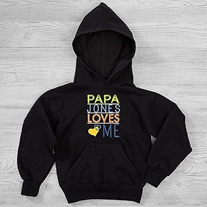 Look Who Loves Me Personalized Hanes Youth Hooded Sweatshirt